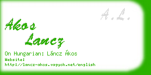 akos lancz business card