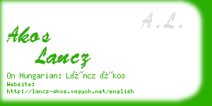 akos lancz business card